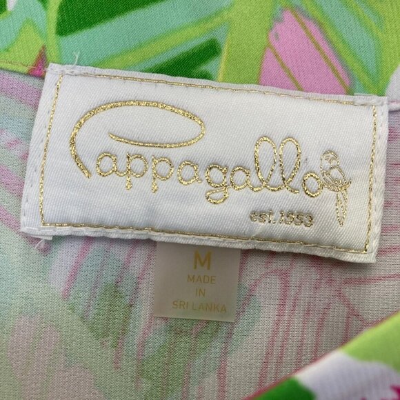 NWT Pappagallo Erika Flutter Sleeve Tropical Shift Dress Medium M Green Pink - Picture 8 of 11